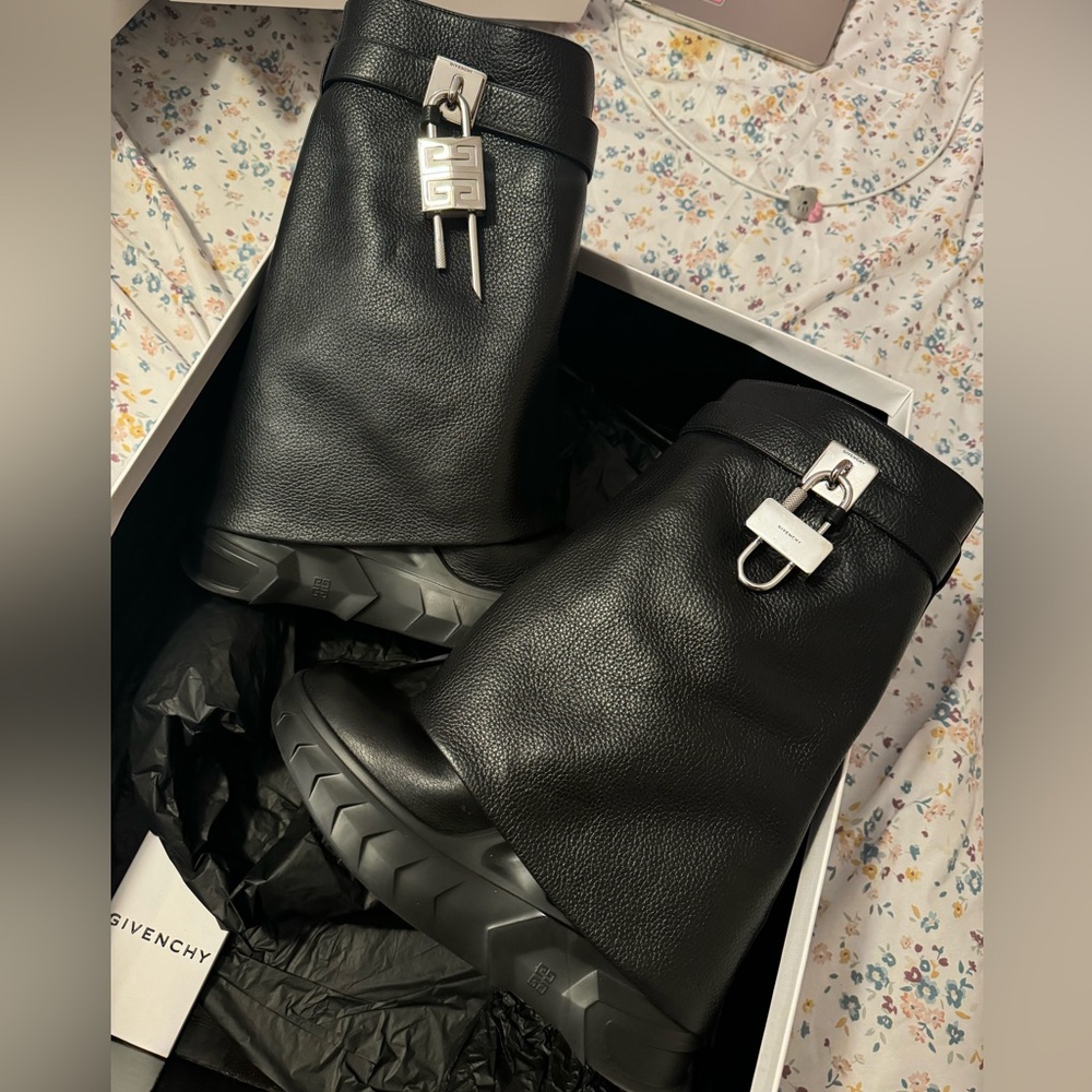 Givenchy Biker Shark Lock Boots